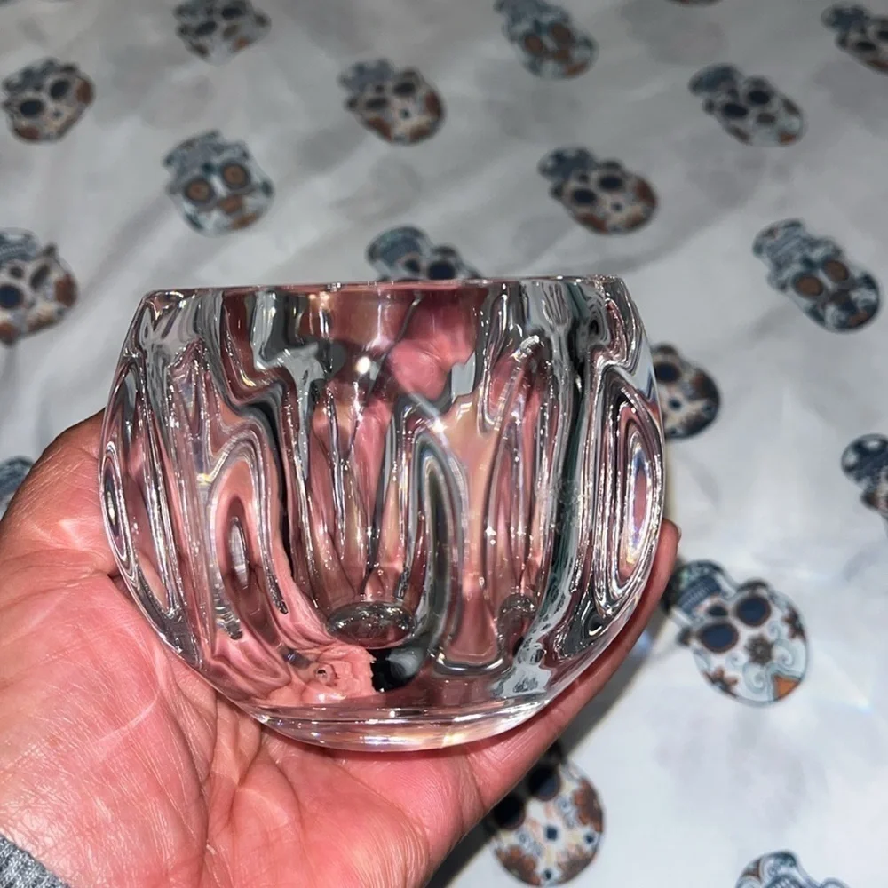 dansk intl design glass votive tealight candle holder objet d'art denmark scandi